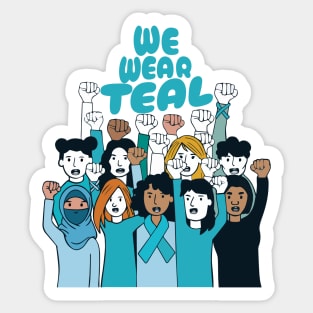 Sexual Assault Awareness - We Wear Teal - SAAM Sticker